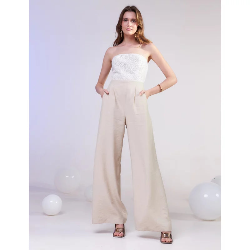 Off-White Strapless Jumpsuit